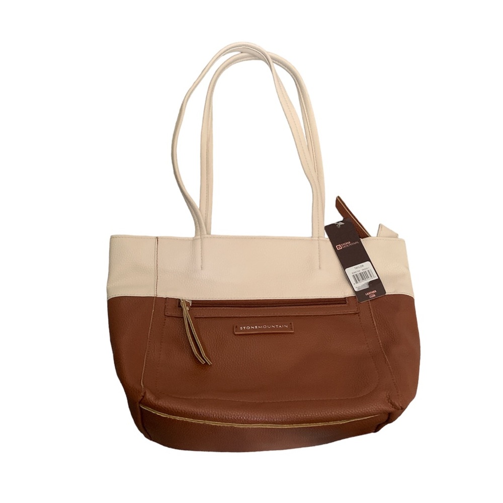 Stone Mountain Leather mini Tote with detachable wallet NWT